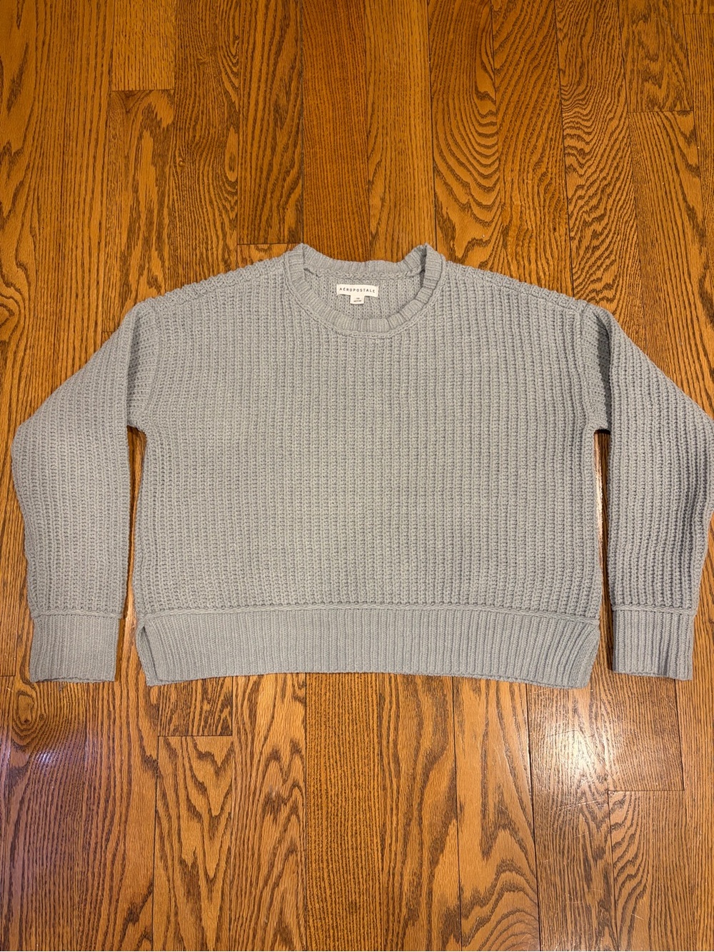 Classic Rib Knit Crew, Neck, Cuff and Hem Crop Sweater. Light weight and soft.